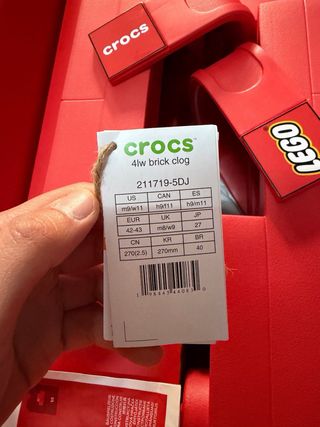 Lego Crocs Rojas 41-42 y 42-43