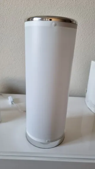 Lámpara LED Sobremesa Plata y Blanca