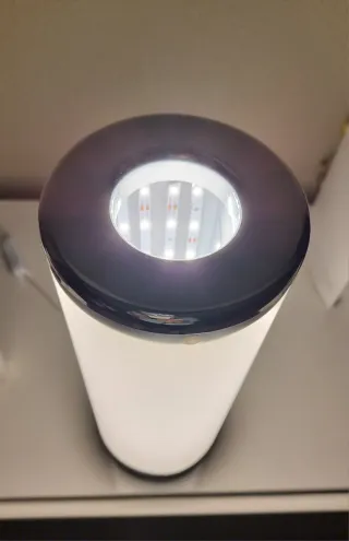 Lámpara LED Sobremesa Plata y Blanca