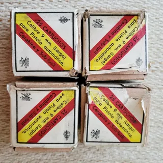 4 Scatole antiche munizioni 9 L (Vuote)