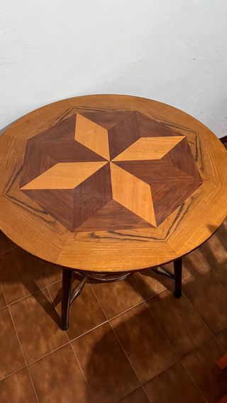 Mesa camilla redonda de madera