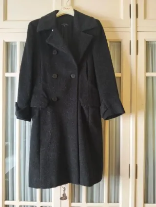 Abrigo largo lana gris