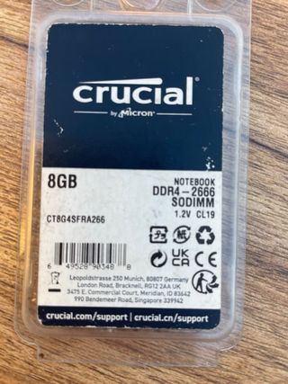 Memoria RAM Crucial 8GB DDR4 2666MHz SODIMM