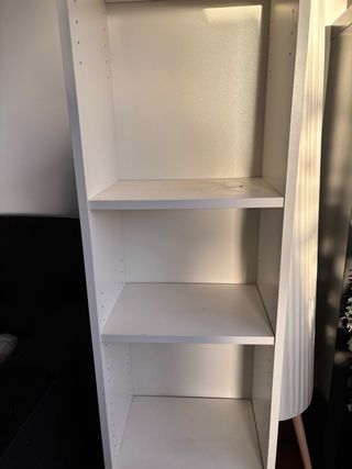 Estantería larga blanca de madera