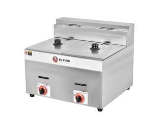 Freidora a Gas Doble 8L + 8L industrial rapida