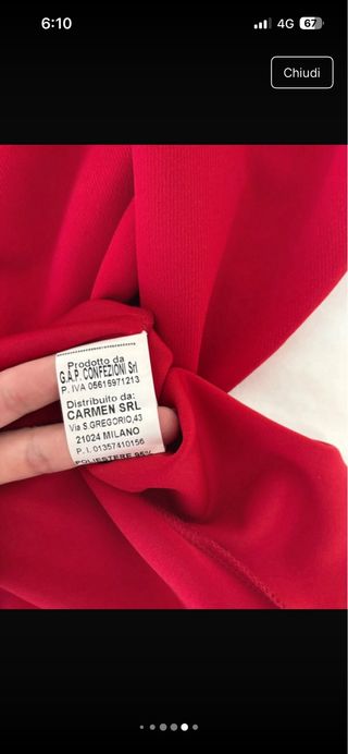 Abito rosso Made in Italy