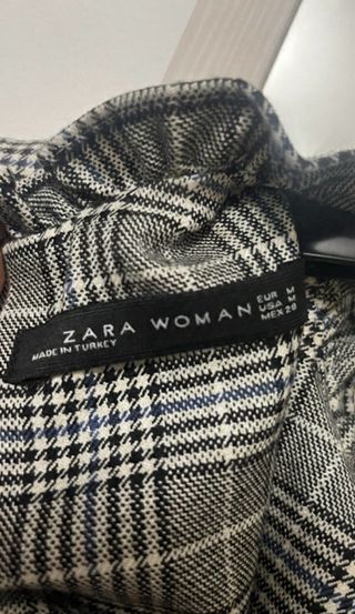 Zara Top a Quadri con Volant Taglia M