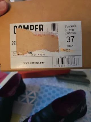 Camper Twins Talla 37 Negro/Rosa