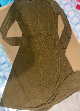 Vestido vintage verde oliva