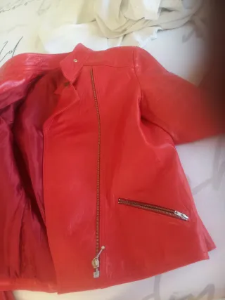 Cazadora Piel Roja Ovino - Hecha en España