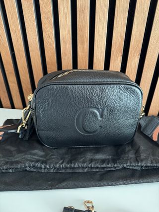 Borsa saponetta nera in pelle