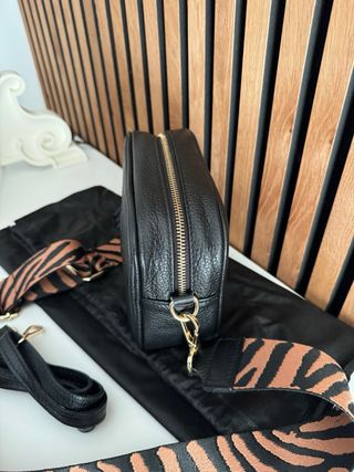 Borsa saponetta nera in pelle