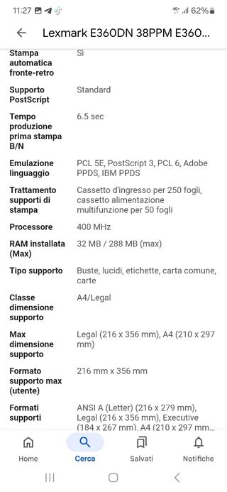 Stampante Lexmark E360dn perfettamente Funzionante