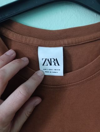 Camiseta naranja/marrón Zara - talla S