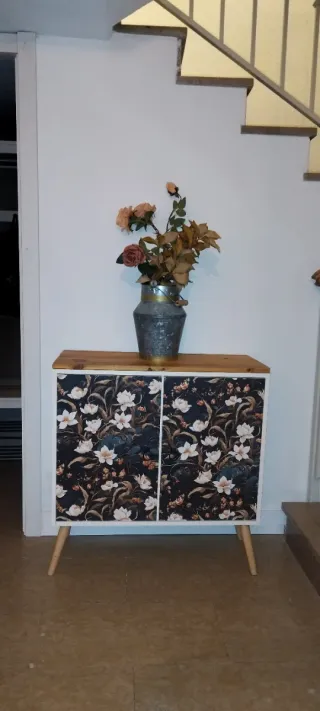 Mueble recibidor madera y metal