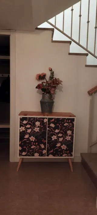 Mueble recibidor madera y metal