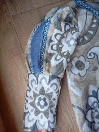 Traje medieval niño beige y azul