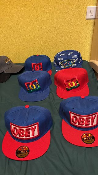 Gorras DC. Vans. Obey