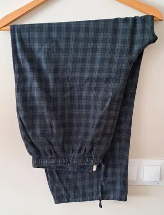 Pijama hombre cuadros Azul/Verde