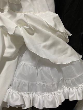 Traje Flamenca Blanco Talla 38 Nuevo