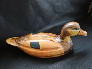 Pato señuelo vintage madera.