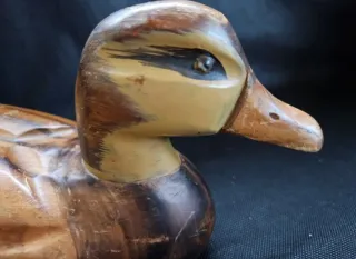 Pato señuelo vintage madera.