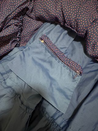 Vestido de flamenca azul con lunares