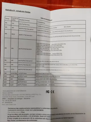 Cargador Leotec Universal Portátil 90W