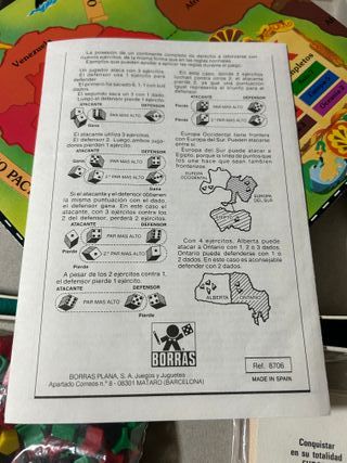 RISK Juegos BORRAS Ref 8706 1987
