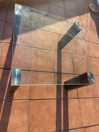 Conjunto 2 Mesas Auxiliares Cristal y Metal