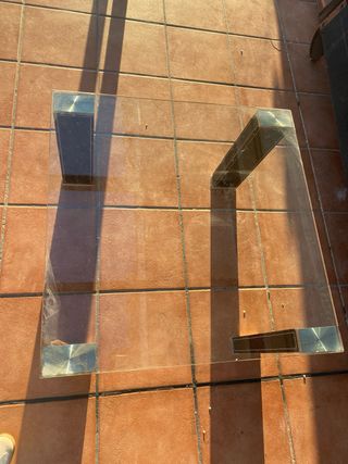 Conjunto 2 Mesas Auxiliares Cristal y Metal