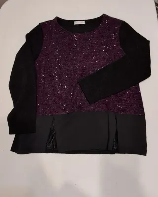 Maglione nero e viola taglia XL