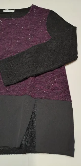 Maglione nero e viola taglia XL