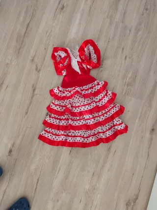 Traje de Flamenca Rojo y Blanco