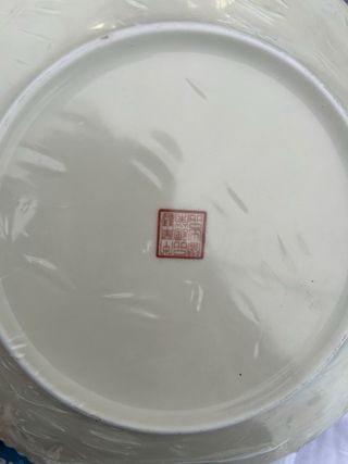 Plato porcelana antiguo paisaje oriental