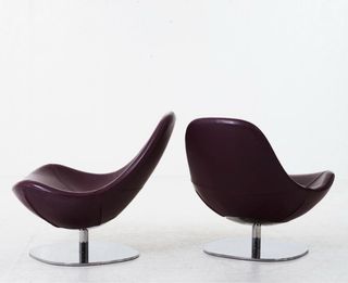 Butaca Giratoria Piel Negra/Morada Ikea