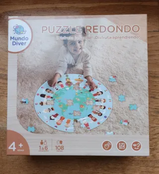 Puzzle Redondo Mundo Diver 108 Piezas