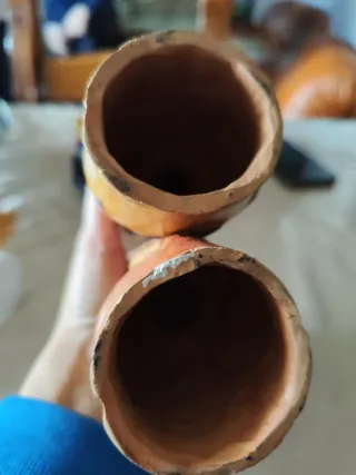 Coppia personaggi ceramica artigianale