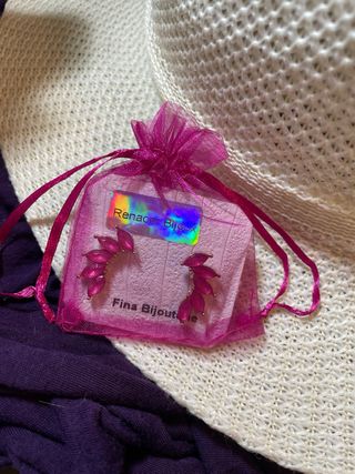 Pendientes alas piedras Fucsia Renacer Bijoux