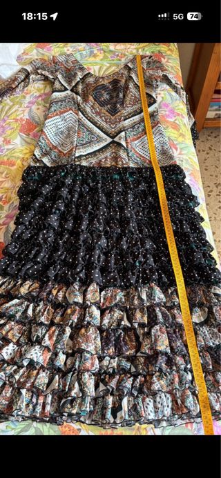 Vestido Flamenca Negro con Lunares