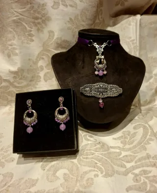 Aderezo Fallera Huertana Morado y Plateado