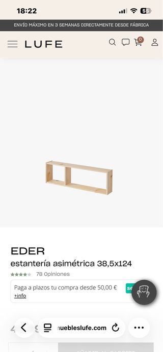 Estantería pino macizo ecológico Muebles Lufe