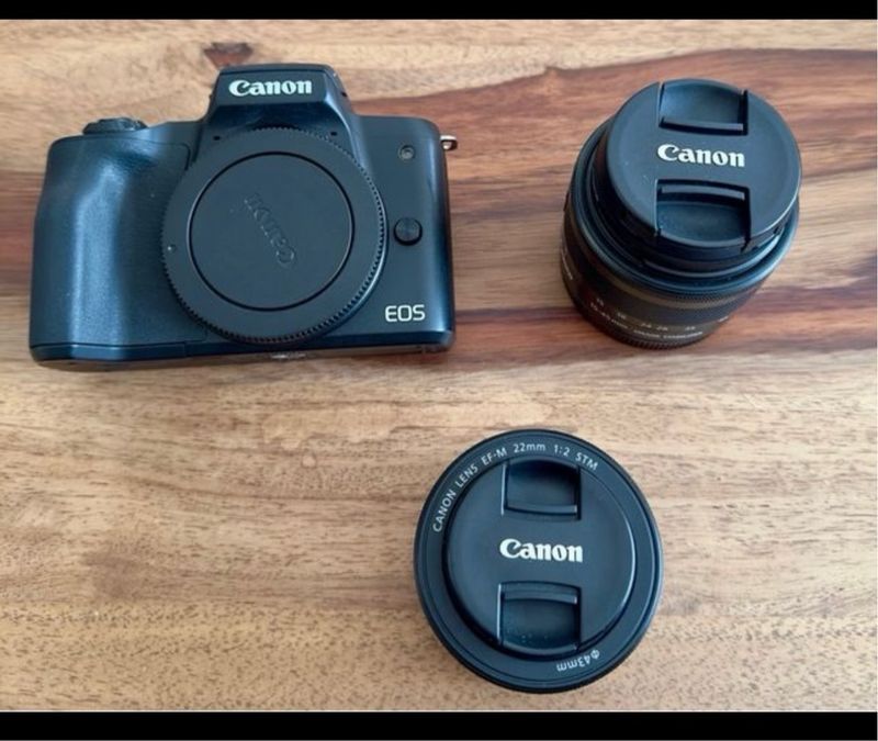Canon EOS M50 + Lente 22mm+lente 15-45mm