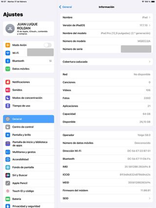 iPad Pro 2da Gen 12.9 Plata