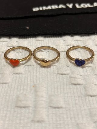 3 Anillos Bimba y Lola Corazón Oro
