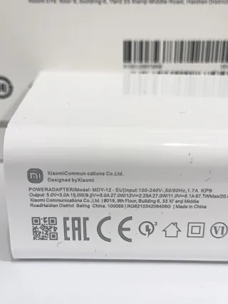 Cargador Xiaomi 67W Carga Rápida con Cable