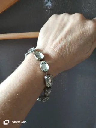 Braccialetto vintage colore argento e bianco