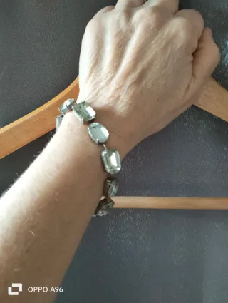 Braccialetto vintage colore argento e bianco