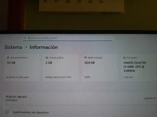 Oferta Pc gamming, i5, 32GB RAM, geforce 1050, ssd