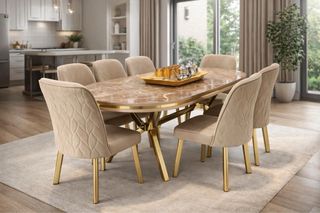 Mesa Comedor y 6 Sillas Estilo Turco